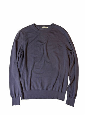 Suitsupply Merino Wool Crewneck Sweater Purple Fine Knit Mens Medium